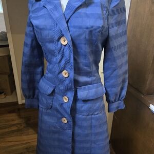 Vintage Blue Jacket with Wooden Buttons